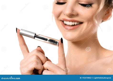 Selective Focus Of Smiling Naked Beautiful Stock Image Image Of Woman Naked