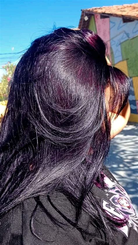 Violeta Genciana No Cabelo Preto - Amend 0.8 violeta | Violeta genciana em cabelo preto, Roxo meia noite ...