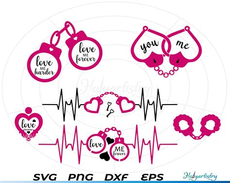 Handcuff Love Svg Bundle Handcuff Clipart Cut File For Silhouette