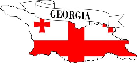 Premium Vector Georgia Flag Map National Identity Country Silhouette