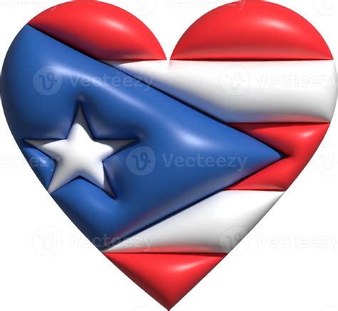 Puerto Rico Flag Heart D Png