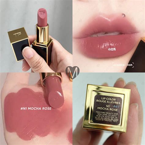 Tom Ford Lip Color 3g N1 Mocha Rose ทอมฟอร์ด ลิปสติกเนื้อครีม สีชมพูกุหลาบ The Cosmetics