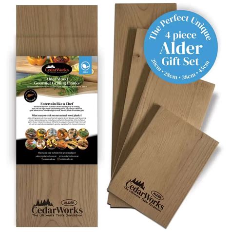 Alder Wood Gourmet Grilling Planks Gift Set Piece Cedar Works