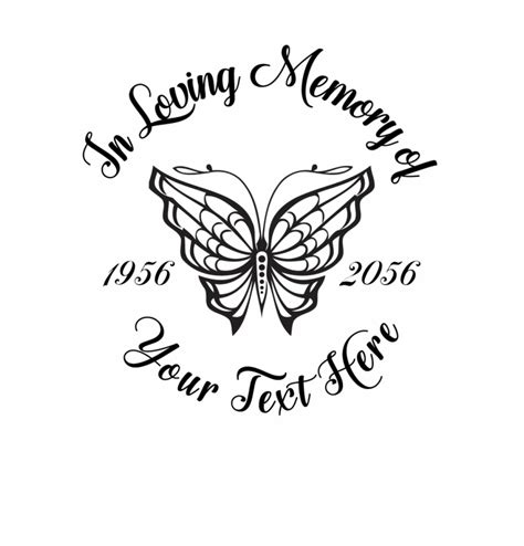 In Loving Memory Butterfly Decal Stylized Butterfly Drawing Clip Art