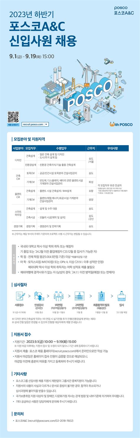 포스코aandc 채용공고 2023년 하반기 신입사원 채용 2023년 채용