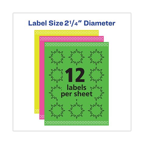 Avery High Visibility ID Labels Laser Printers 2 25 Dia Assorted