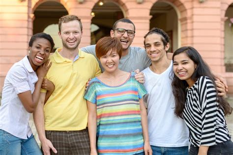 Multicultural Group Of People Posing For Portrait Stock Photo Image