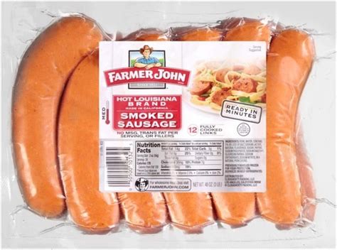 Farmer John Hot Louisiana Brand Smoked Sausage 12 Fully