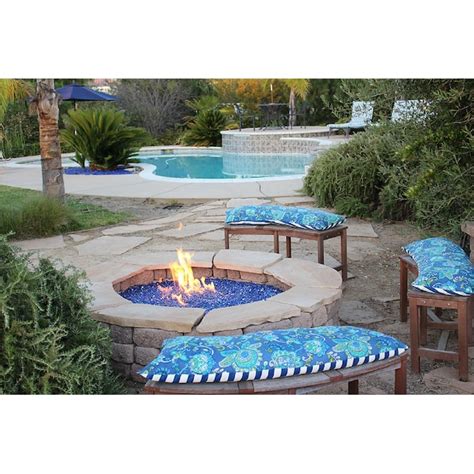 Hiland Az Patio Heaters Reflective Fire Pit Fire Glass In Cobalt Blue In The Fire Glass