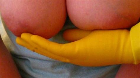 Dangling Tits Rubber Gloves DIAL UP Super Tits The Tit Buster