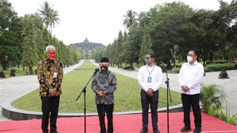 Ganjar Dampingi Wapres Ma Ruf Amin Cek Kesiapan Kawasan Borobudur