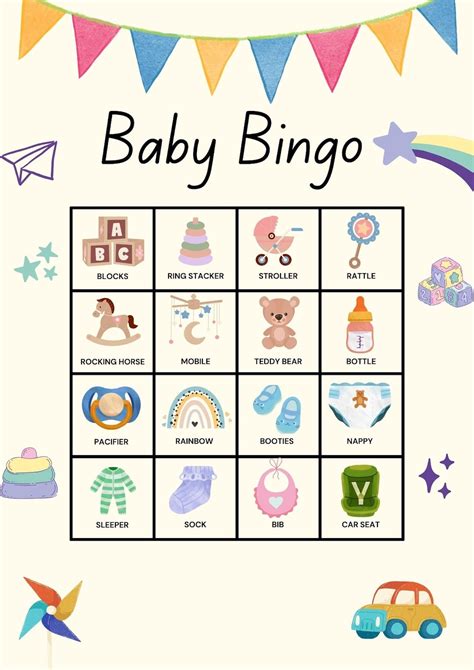 Baby Bingo 20 Baby Bingo Cards Baby Shower Bingo Baby Shower Game