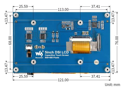 Waveshare 5inch Capacitive Touch Display For Raspberry Pi MIPI DSI