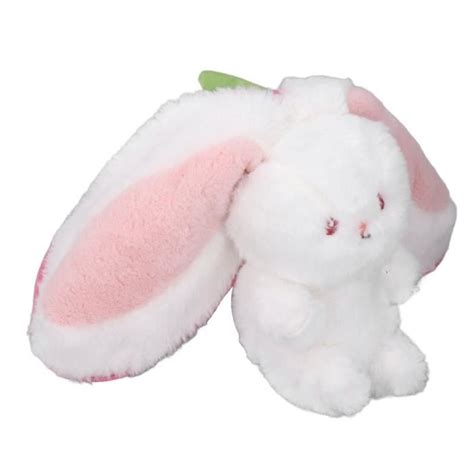 Drfeify Jouet en peluche de lapin réversible Jouet en peluche lapin