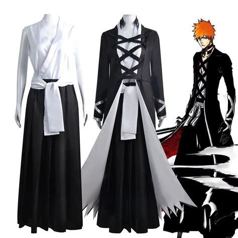 Anime Bleach Cosplay Ichigo Kurosaki Bankai Hollow Mask Wig Men