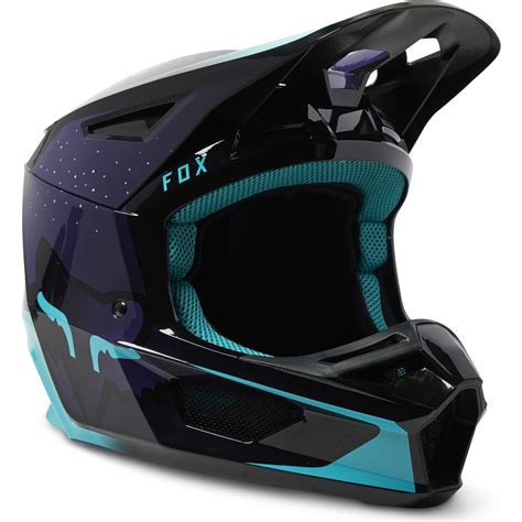 Fox Racing 2023 V2 Vizen Black Purple Motocross Helmet Helmets