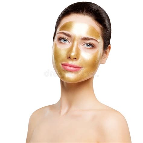 M Scara Do Ouro Da Mulher Modelo Bonito O Cosm Tico Facial Dourado