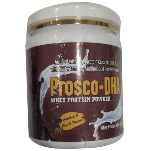 Prosco Dha Whey Protein Powder Chocolate And Elaichi Buy Jar Of 200 0 Gm Powder At Best Price