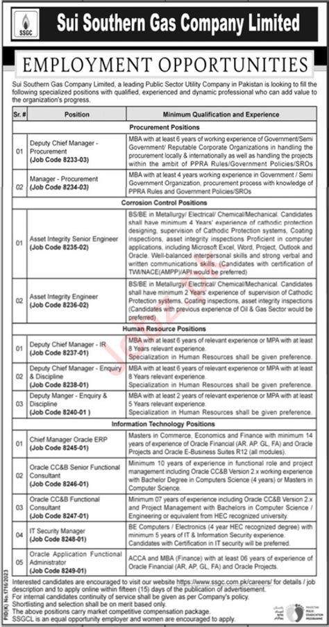 Jobs Positions At Sui Southern Gas Company Limited SSGC 2025 Job