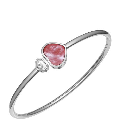 White Gold Diamond Naked Heart Foundation Bangle