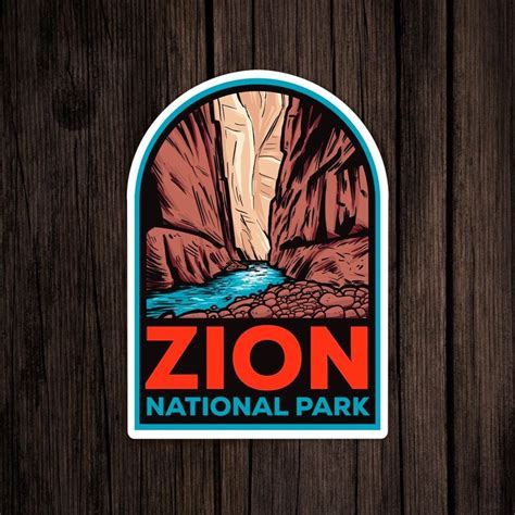 The Narrows Sticker Zion National Park Retro Vinyl Decal Inspire Uplift