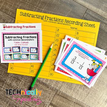 Add Subtracting Fractions Task Cards Bundle By Amy Alvis TPT