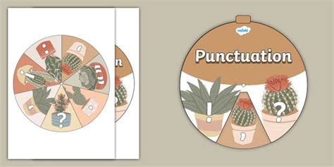 Succulents Themed Punctuation Spinning Wheel Teacher Made