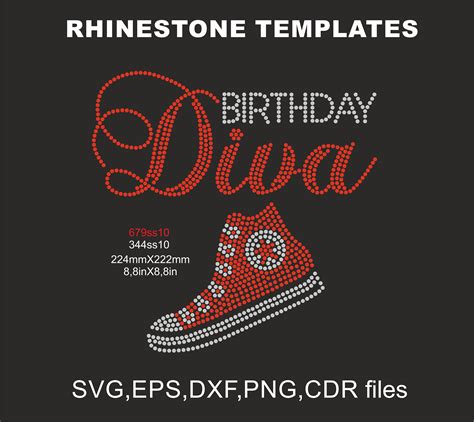 Rhinestone Queen Birthday Diva Stiletto Sneaker Converse High Etsy