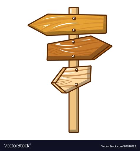 All direction wood sign icon cartoon style Vector Image