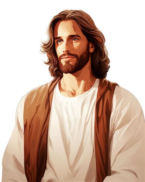 Premium Ai Image Jesus With Long Hair And Beard