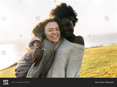 Portrait Of Two Best Friends Outdoors Stock Photo Offset