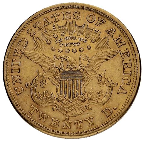 Moneda Estados Unidos 20 Dollars Double Eagle Liberty Oro 1873 33 38g