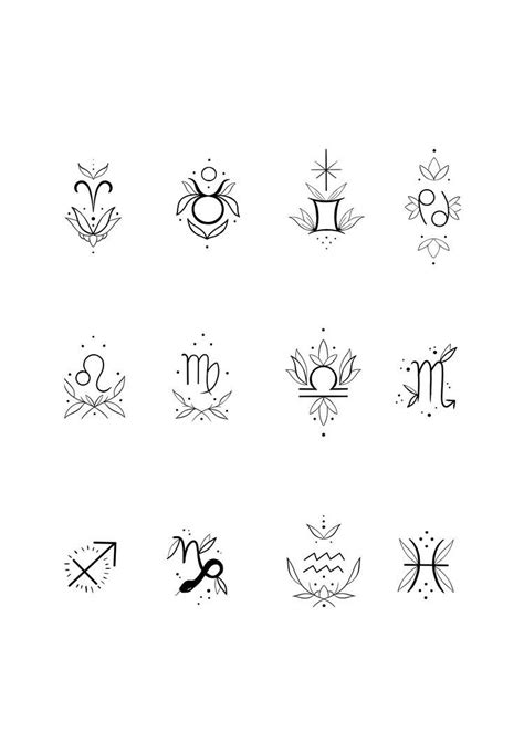 Twelve Zodiac Symbols Are Shown In Black And White Hot Sex Picture