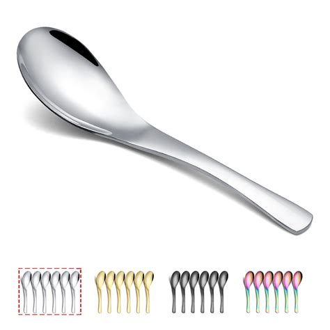 Super Sturdy Ergonomic Soup Spoon Long Handled Stainless Steel Soup