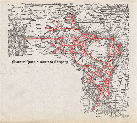 1929 Antique MISSOURI PACIFIC RAILROAD Map Vintage Railway Map Birthday ...