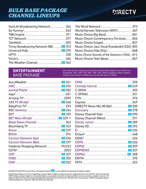 Channel Lineups Directv Stellar Fiber Internet