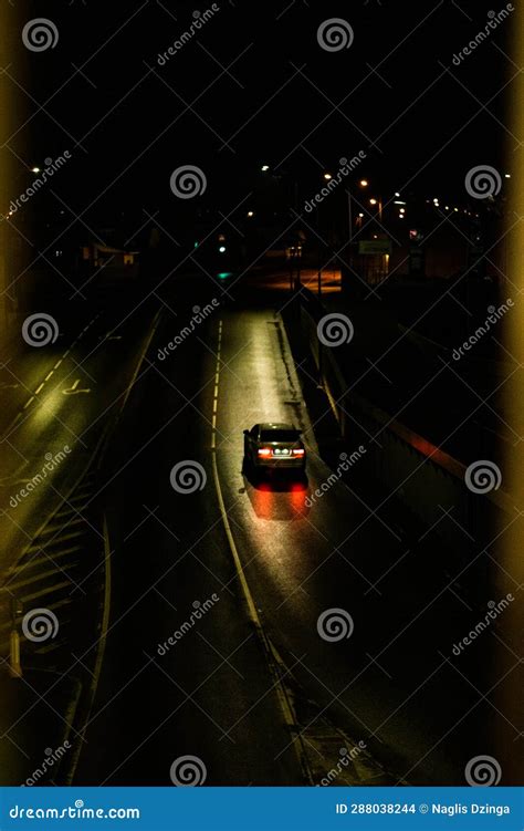 Car on the Road in the Night Stock Photo - Image of road, evening: 288038244