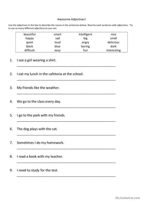 Adjectives General Grammar Practice English Esl Worksheets Off