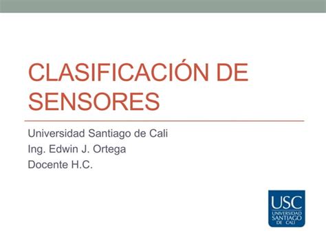 Clasificacion De Sensores