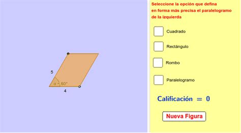 Clasificación De Paralelogramos Geogebra