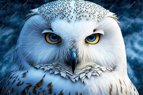 Snowy Owls With Blue Eyes