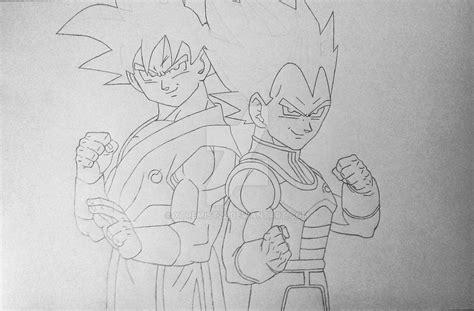 Goku and Vegeta (Sketch) by Xtremist22 on DeviantArt