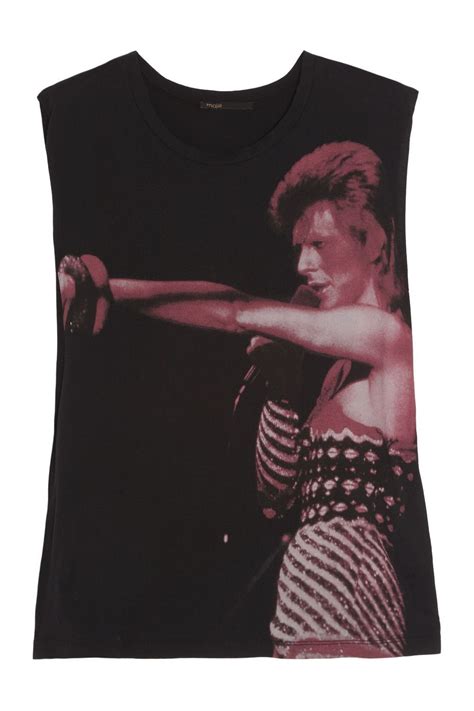 Maje Stars David Bowie Print Cotton Tank David Bowie Fashion Loose