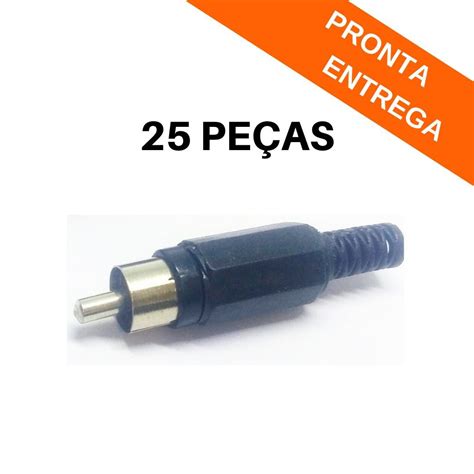 Kit Pe As Plug Rca Macho Pl Stico C Rabicho Hpm Escolha A Cor