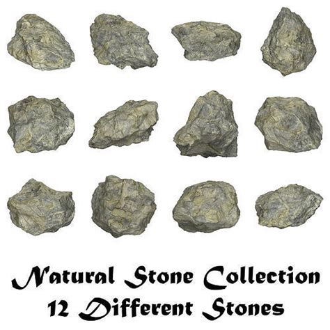 3d Model Natural Stone Collection Vr Ar Low Poly Cgtrader
