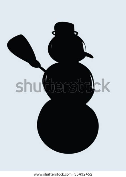 Snowman Silhouette Vector Illustration Stock Vector Royalty Free