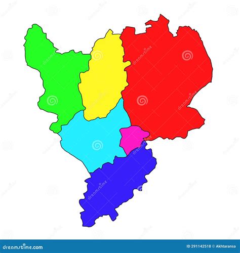 Colourful East Midlands England Administrative And Political Map Uk