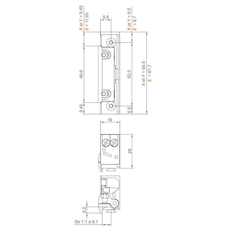 Gâche électrique à encastrer étroite SERIE 5 IP67 IZYX SYSTEMS Acbat