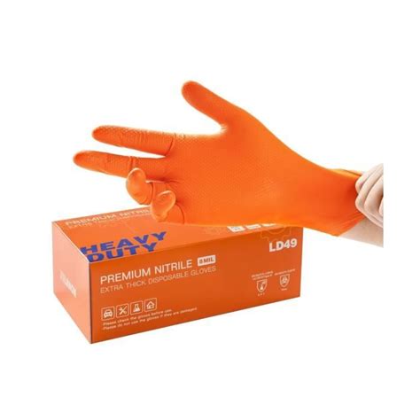 Lanon Mil Gants Jetables En Nitrile Orange M Canicien Tr S