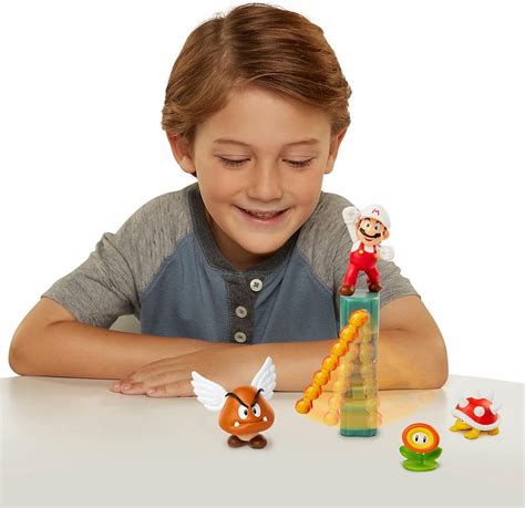 Buy SUPER MARIO Nintendo Lava Castle 2.5 Figure Diorama Play Set, Includes: Fire Mario, Spiny ...